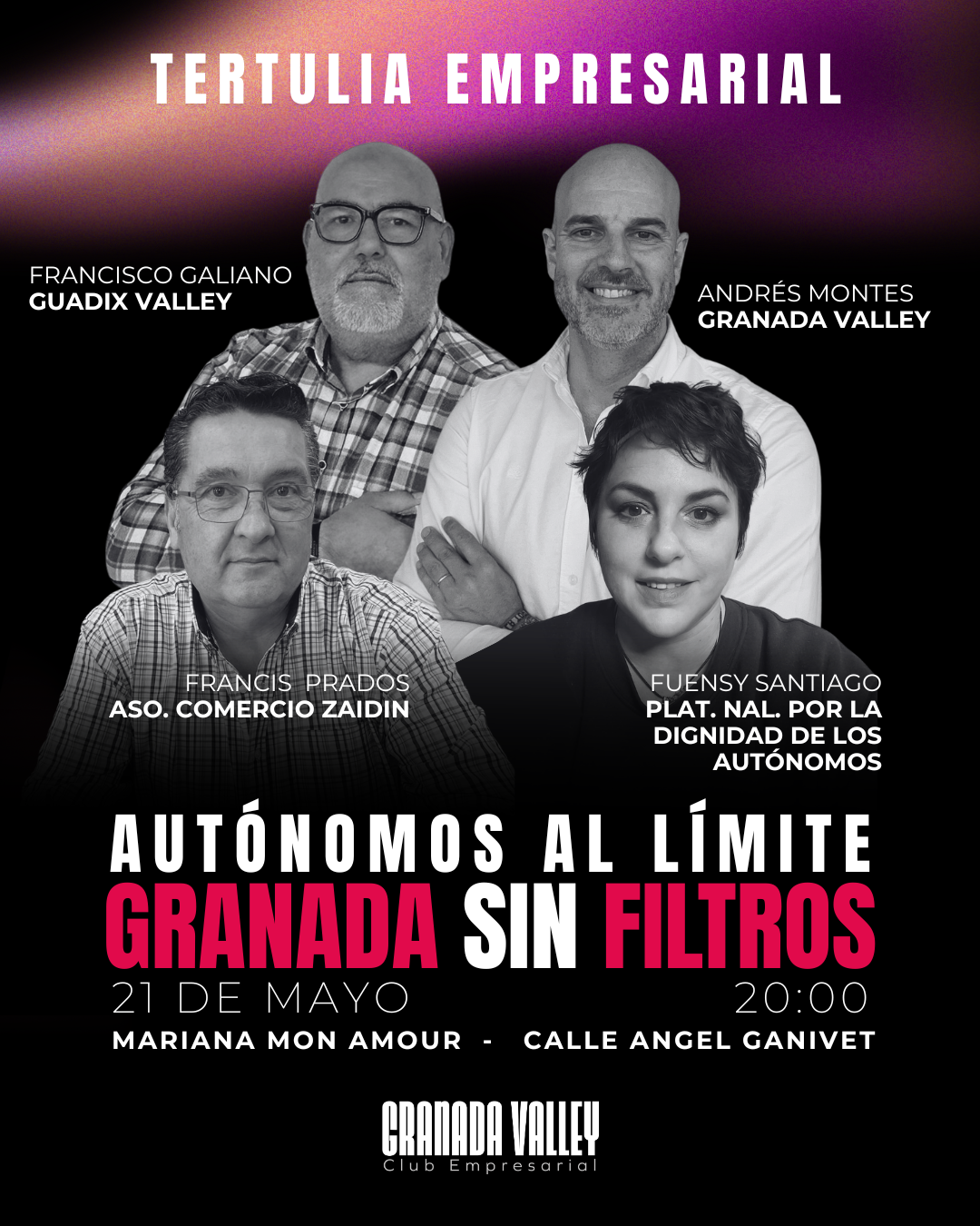 Autónomos al Límite: la nueva tertulia de Granada Sin Filtros pondrá sobre la mesa la realidad de los autónomos